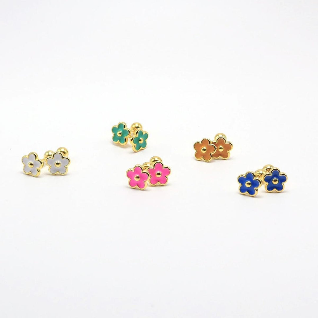 Flower Earrings (14K Gold Plated)