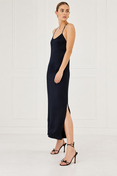 Silky Essential Slip Dress - Black