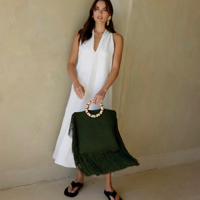Fringe Werregue Bag - Green Olive