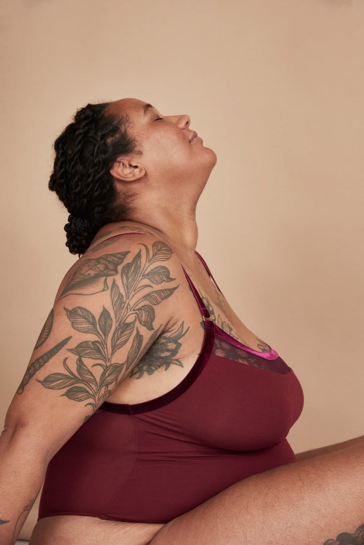 Hot Don't Touch Strappy Bodysuit - Burgundy