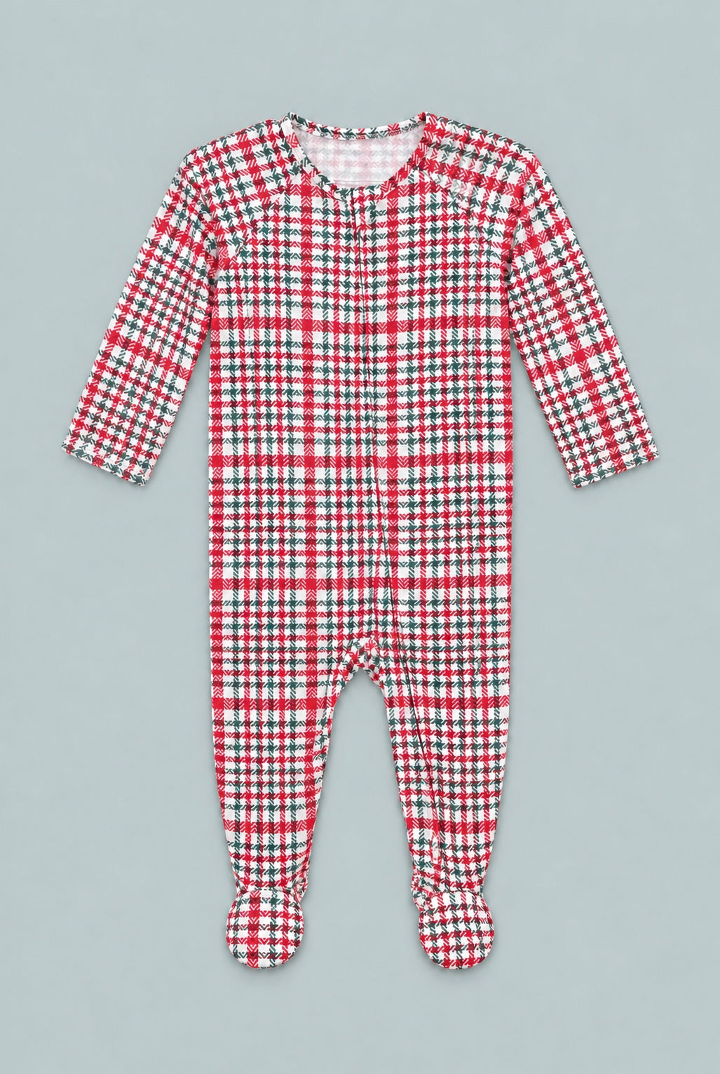 Zipper Footie - Red Tartan