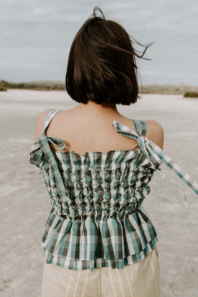 Inés Camisole - Pine Gingham