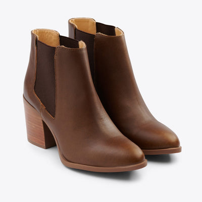 Heeled Chelsea Commuter Boot - Chocolate - FINAL SALE