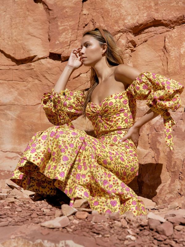 Hadley Off - Amber & Fuschia Floral