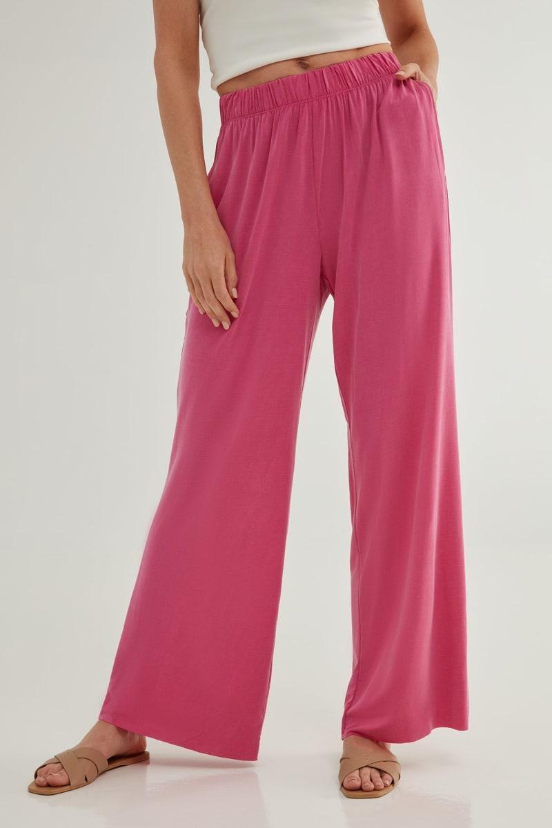 The Effortless Palazzo: Pant Flow Cupro - Fuchsia