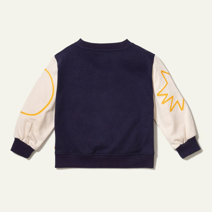 Recycled Cotton Shapes Kid Sweatshirt - Blue Ribbon/natural