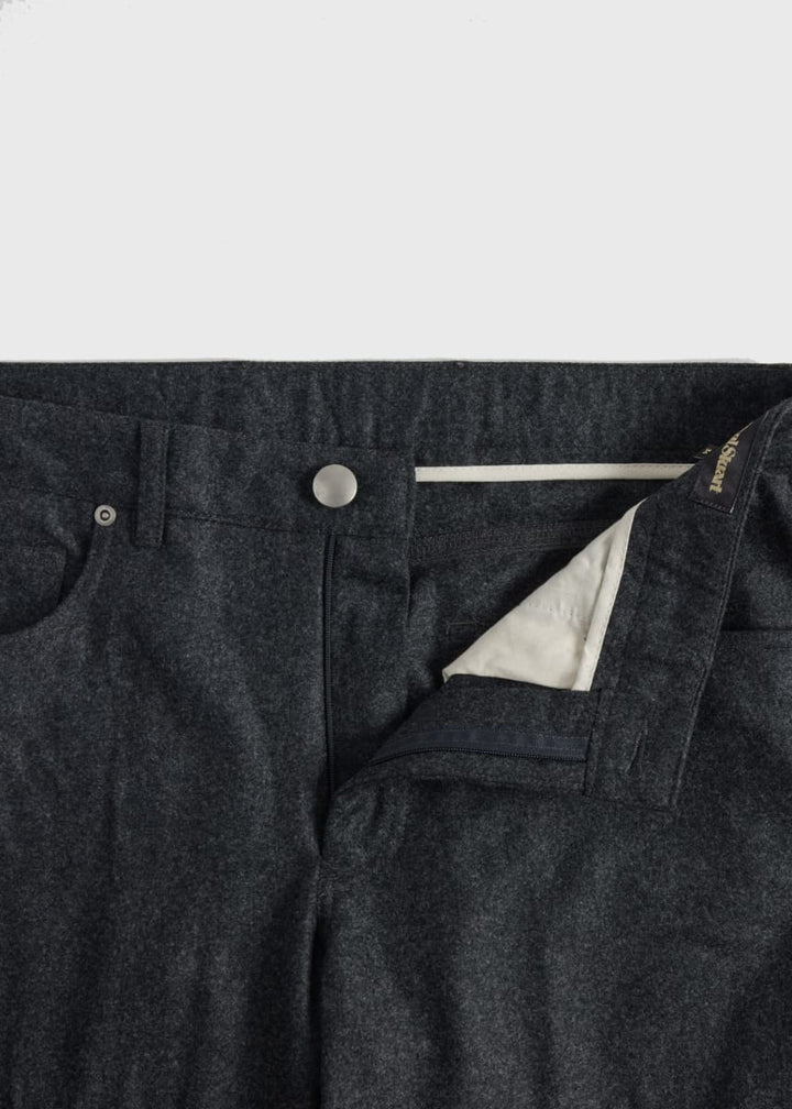 Merino Wool Five Pocket Pant - Charcoal
