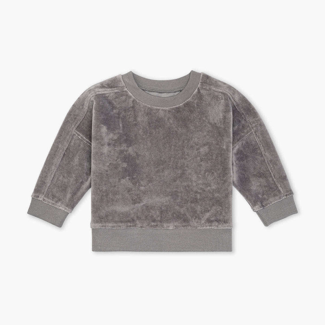 Velour Sporty Sweatshirt - Grey