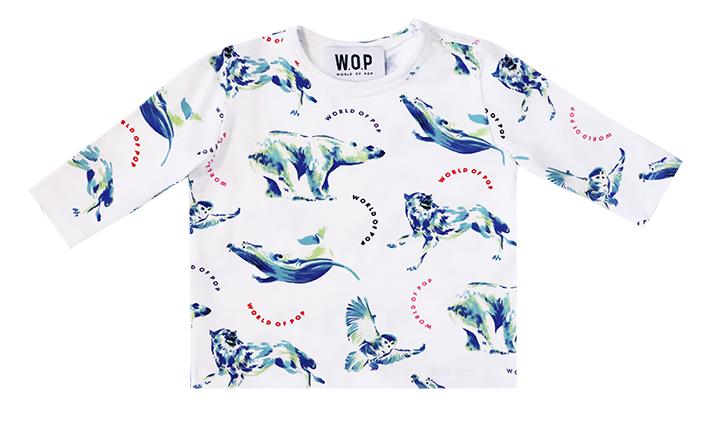 Printed ‘Polar’ set for babies in organic cotton - White