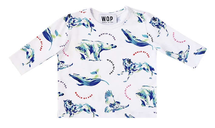 Printed ‘Polar’ set for babies in organic cotton - White