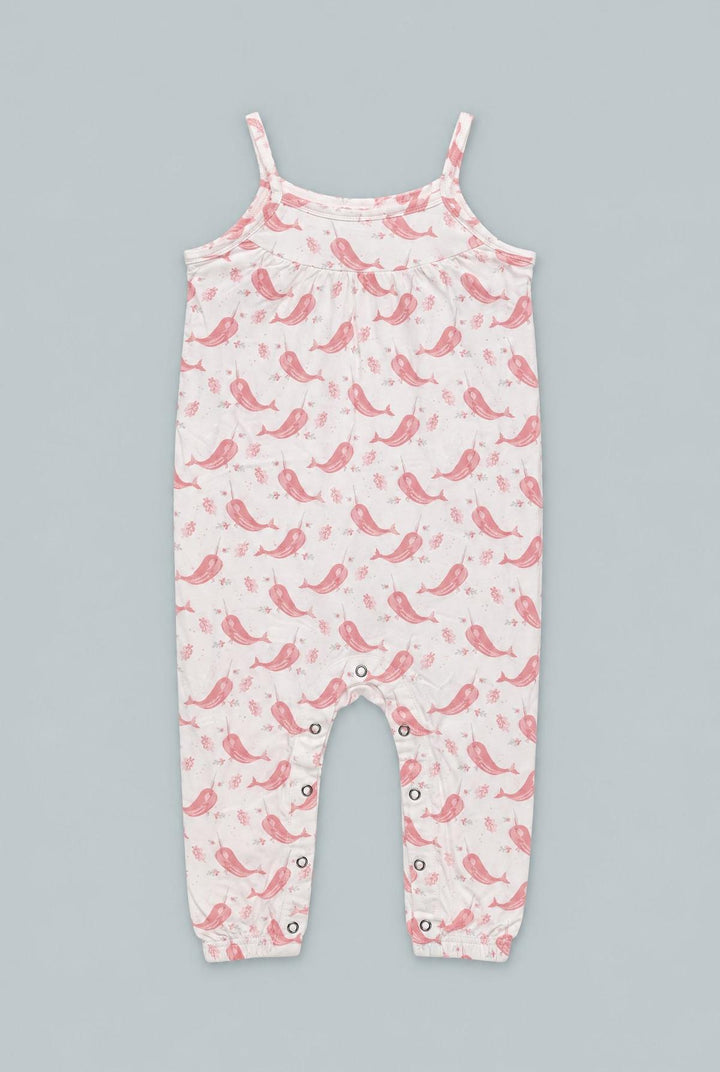 Tank Pant Romper - Narwhal Pink