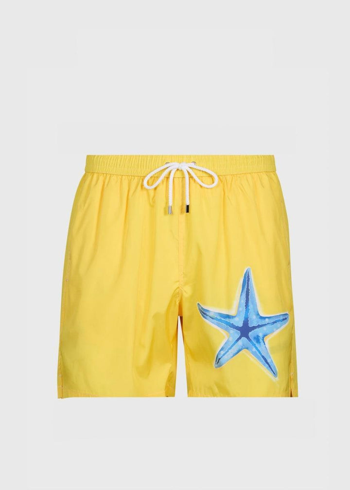 Starfish Print Swim Trunk - Yellow