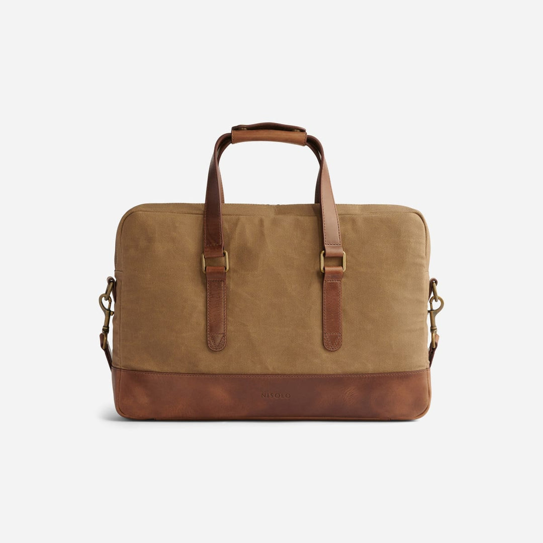 Vincent Slim Briefcase - Waxed Canvas