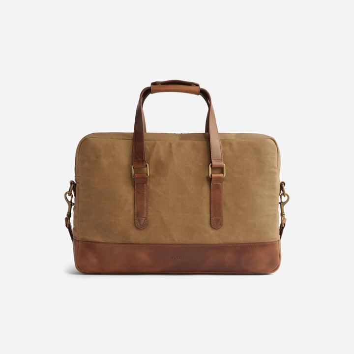 Vincent Slim Briefcase - Waxed Canvas