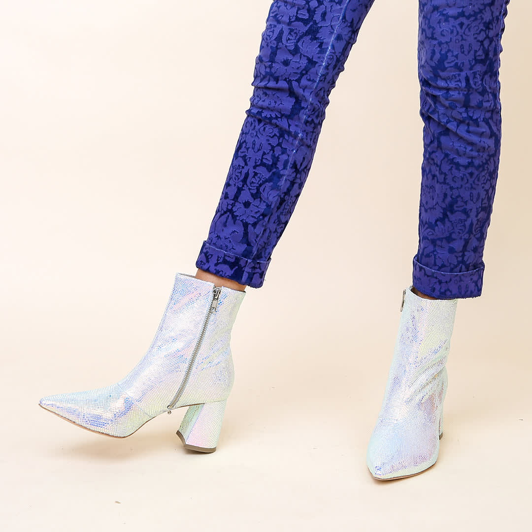 Opal Snake Boot - Chrome