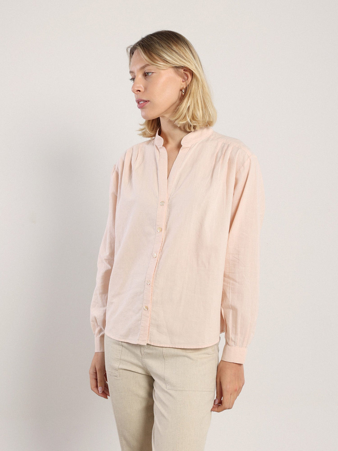 Akhen Button Up - Pale Rose