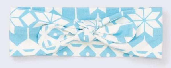Baby Headband - Blue Snowflakes - FINAL SALE