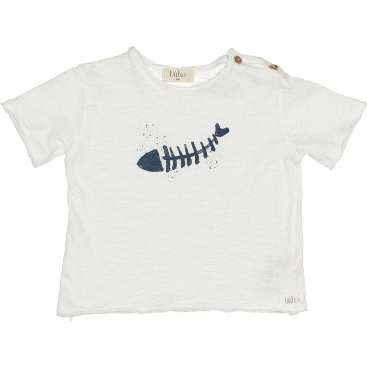 Fish Tee Shirt - White Tops Buho 