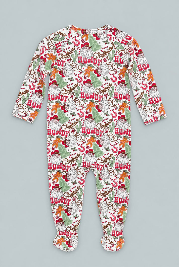 Zipper Footie - Howdy Santa