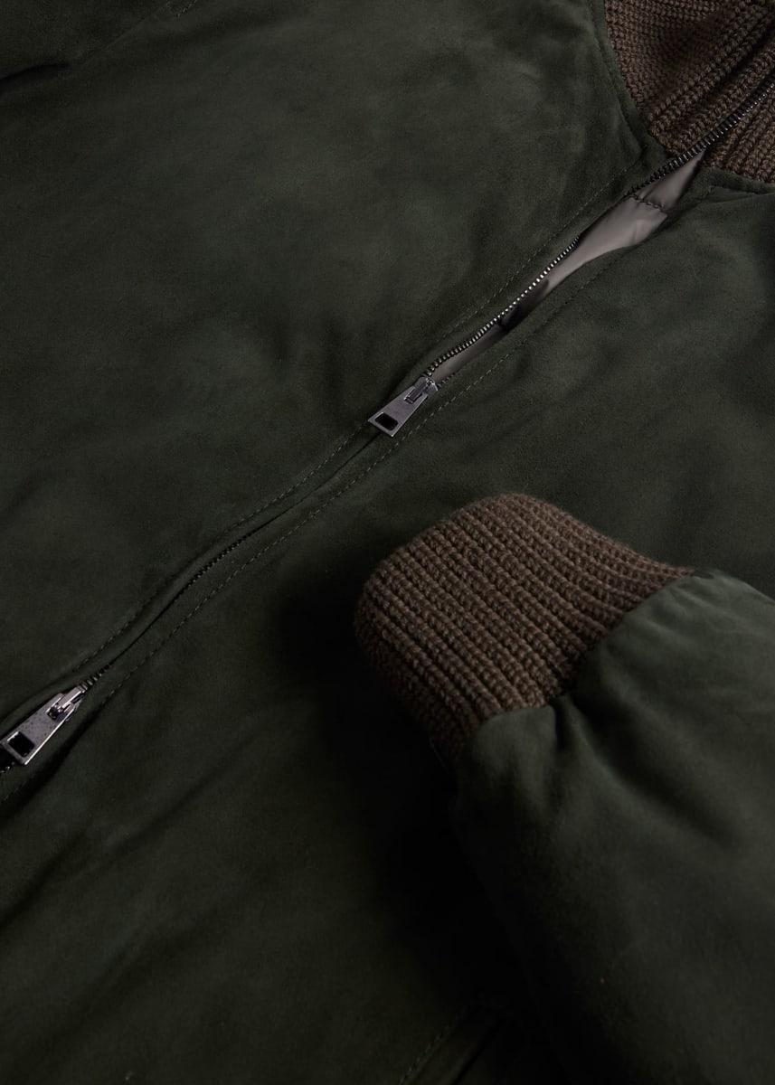 Suede Bomber Jacket - Green