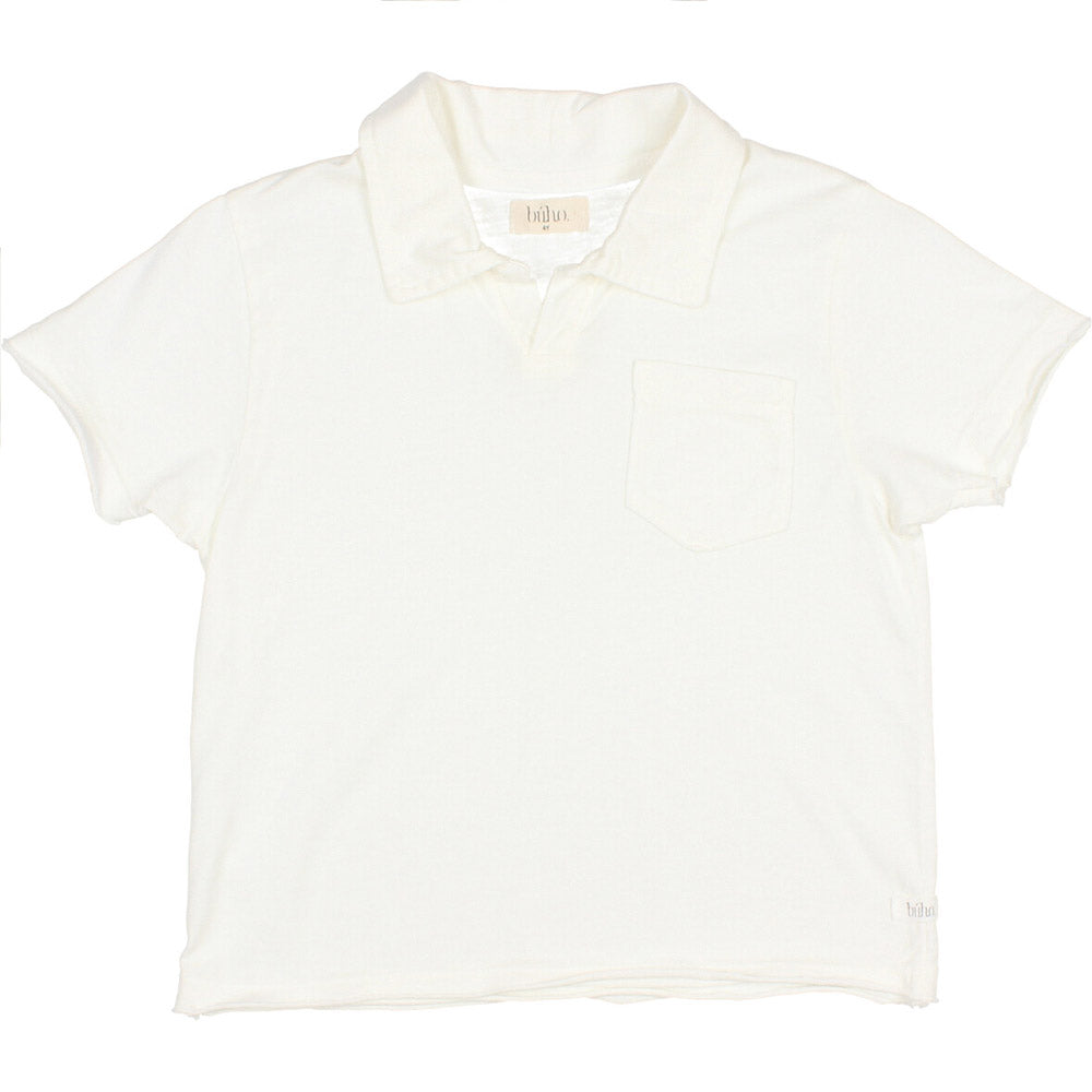 Polo Tee Shirt with Pocket - White