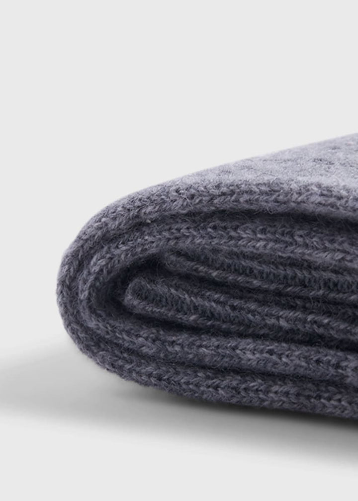 Cashmere Ribbed Sock - Light Grey