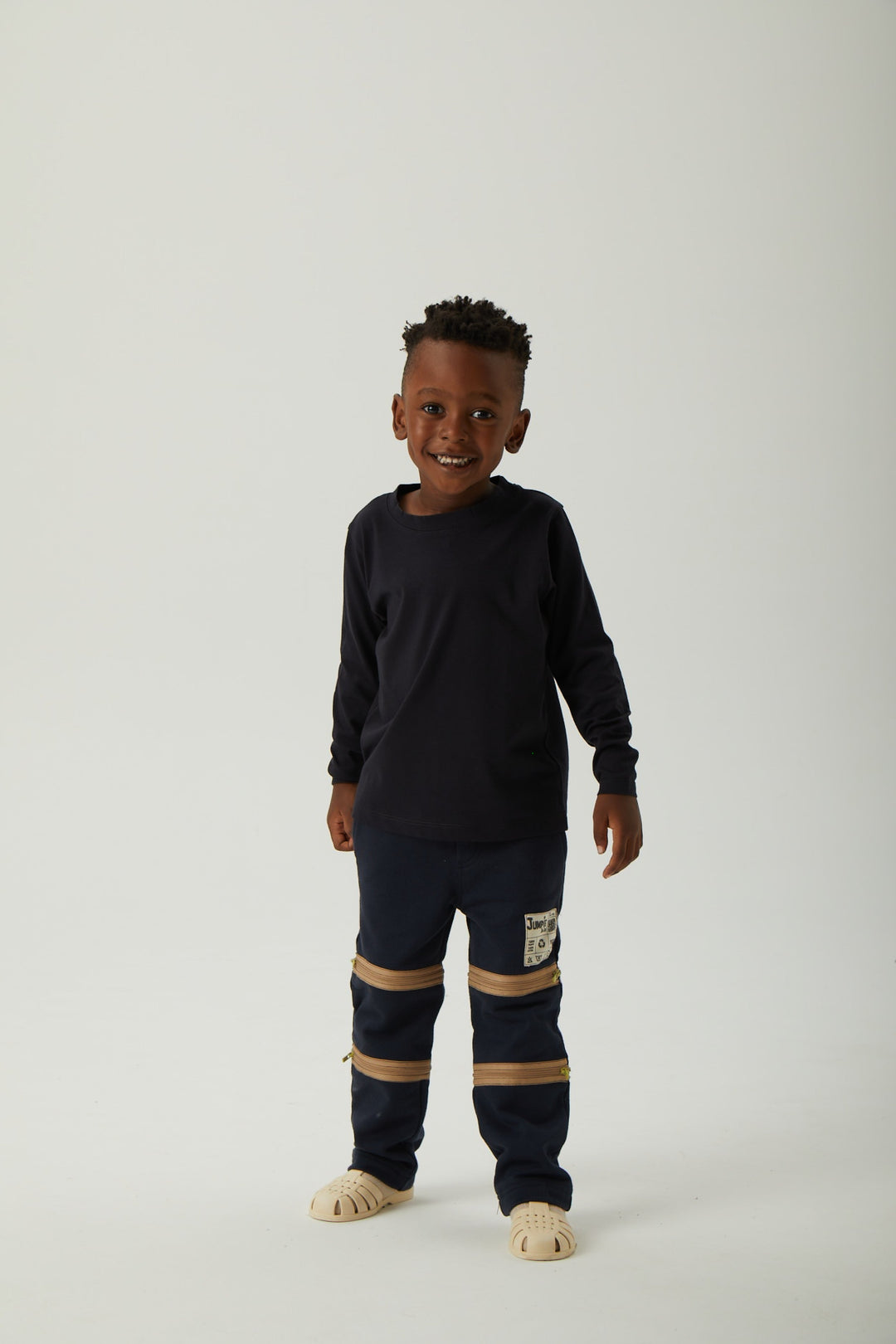 3-in-1 Convertible Joggers with Detachable Knee Pads - Navy