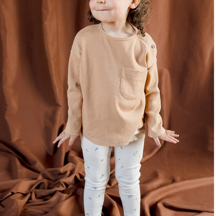 Organic Cotton Modal Rib Legging - Floral Bud