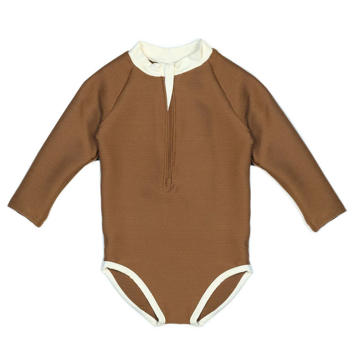 Girls' Rash One Piece - Pecan