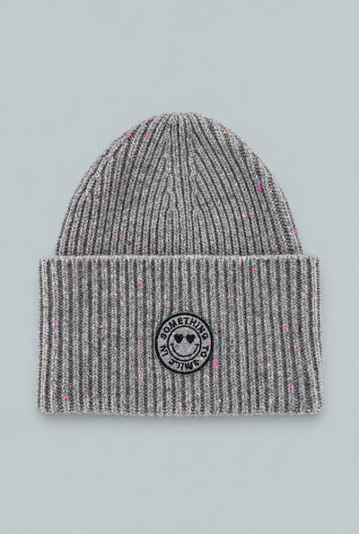 Something To Smile In Beanie Gray - Gray Donegal