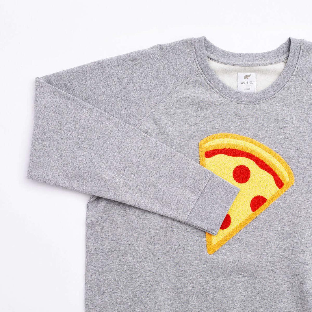 Adult Embroidered Crewneck Sweatshirt - Pizza Slice