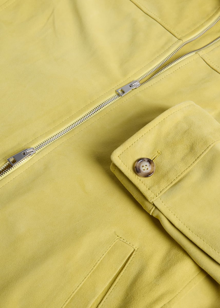 Ultra Soft Suede Jacket - Light Yellow