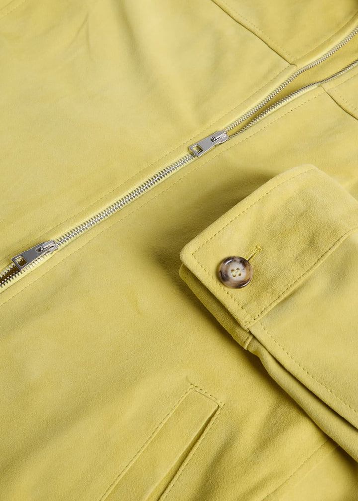 Ultra Soft Suede Jacket - Light Yellow