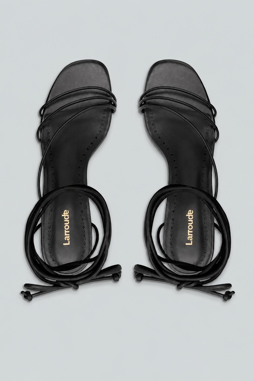 Women's Sara Strappy Kitten Heel Sandals - Black