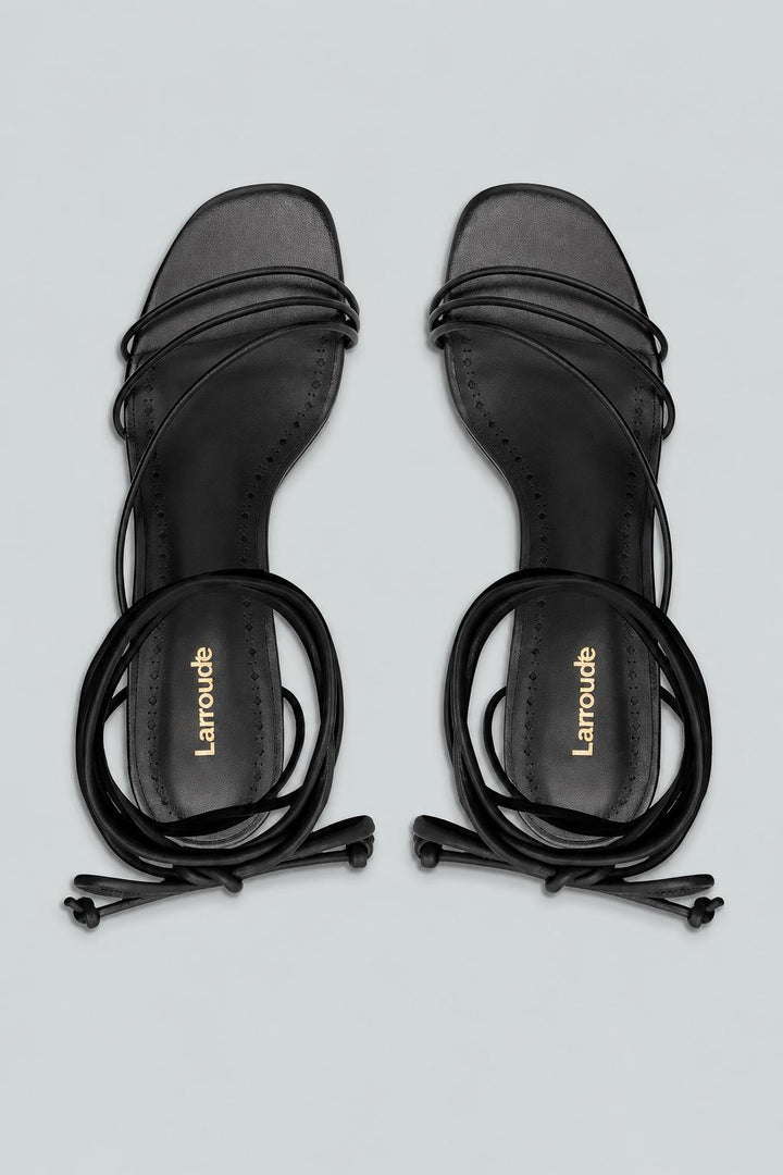 Women's Sara Strappy Kitten Heel Sandals - Black