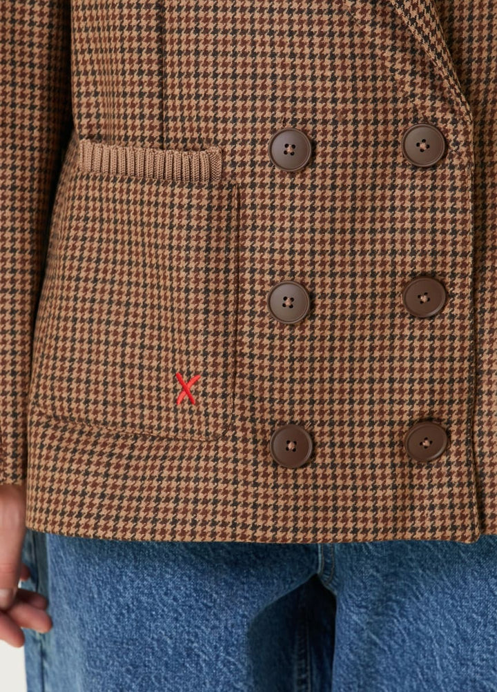 Cotton Big Shoulder Women Blazer Jacket