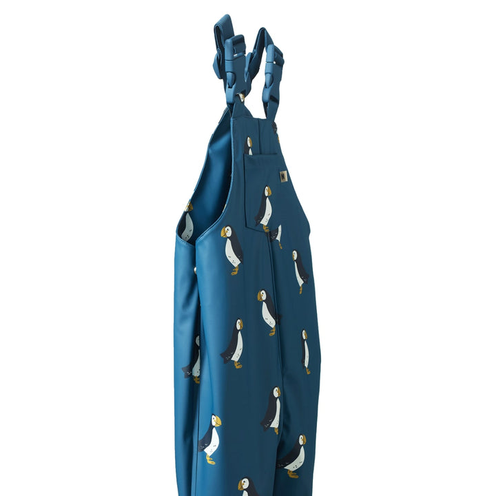 Splash Overalls - Puffin Teal Print