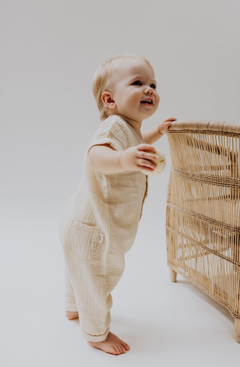 Gauze Jumpsuit - Pebble