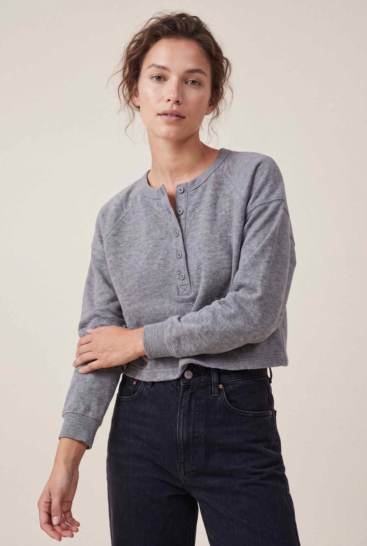 Henley Sweatshirt - Heather Gray