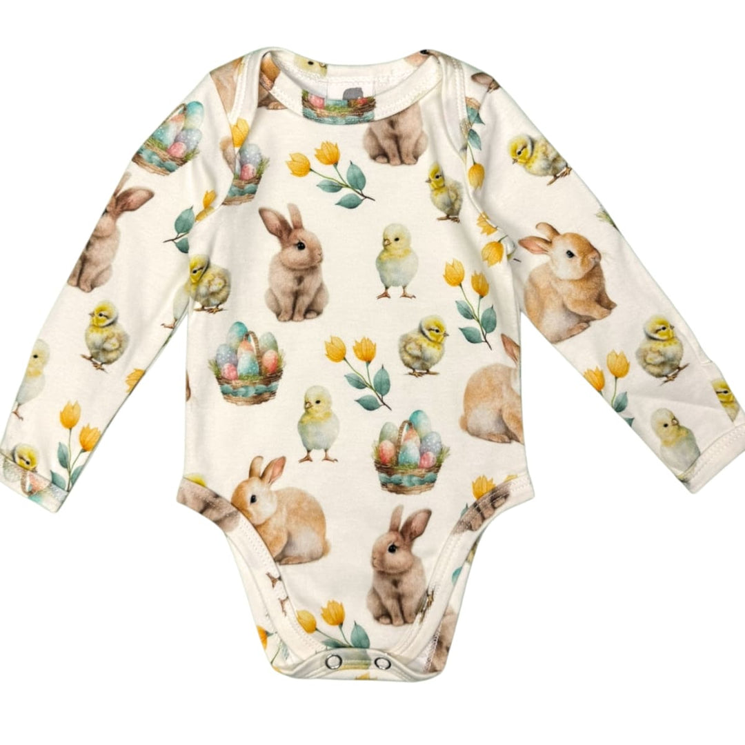 Long Sleeve Baby Bodysuit - Animal/Bunnies/N/Chicks