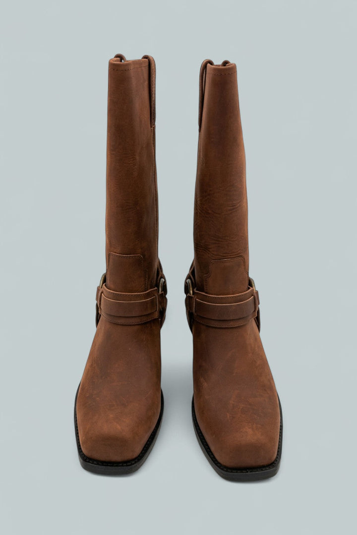 Waylon Harness Boots - Dark Brown Oiled