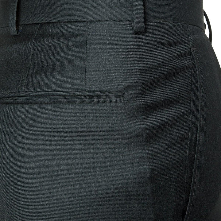 Charcoal Super 110s Wool Pleated Trouser - CHAR