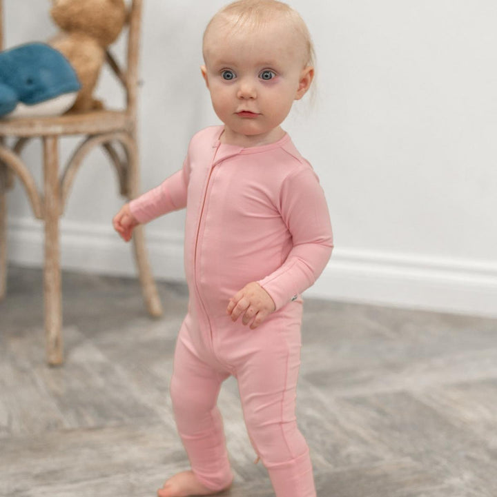 Convertible Romper - Pink Icing Ribbed
