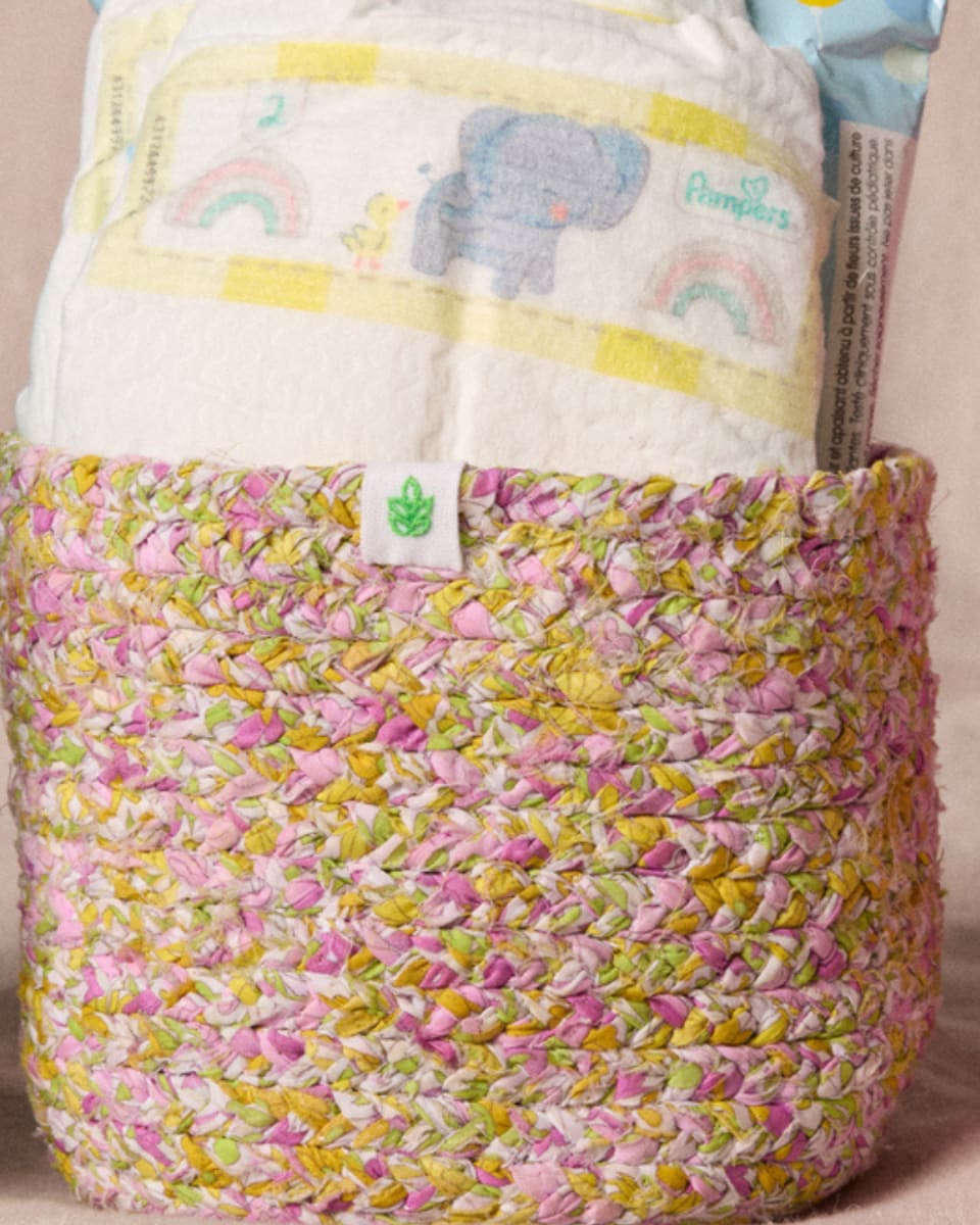 Esma Scrap-Crochet Basket - Sun Yellow