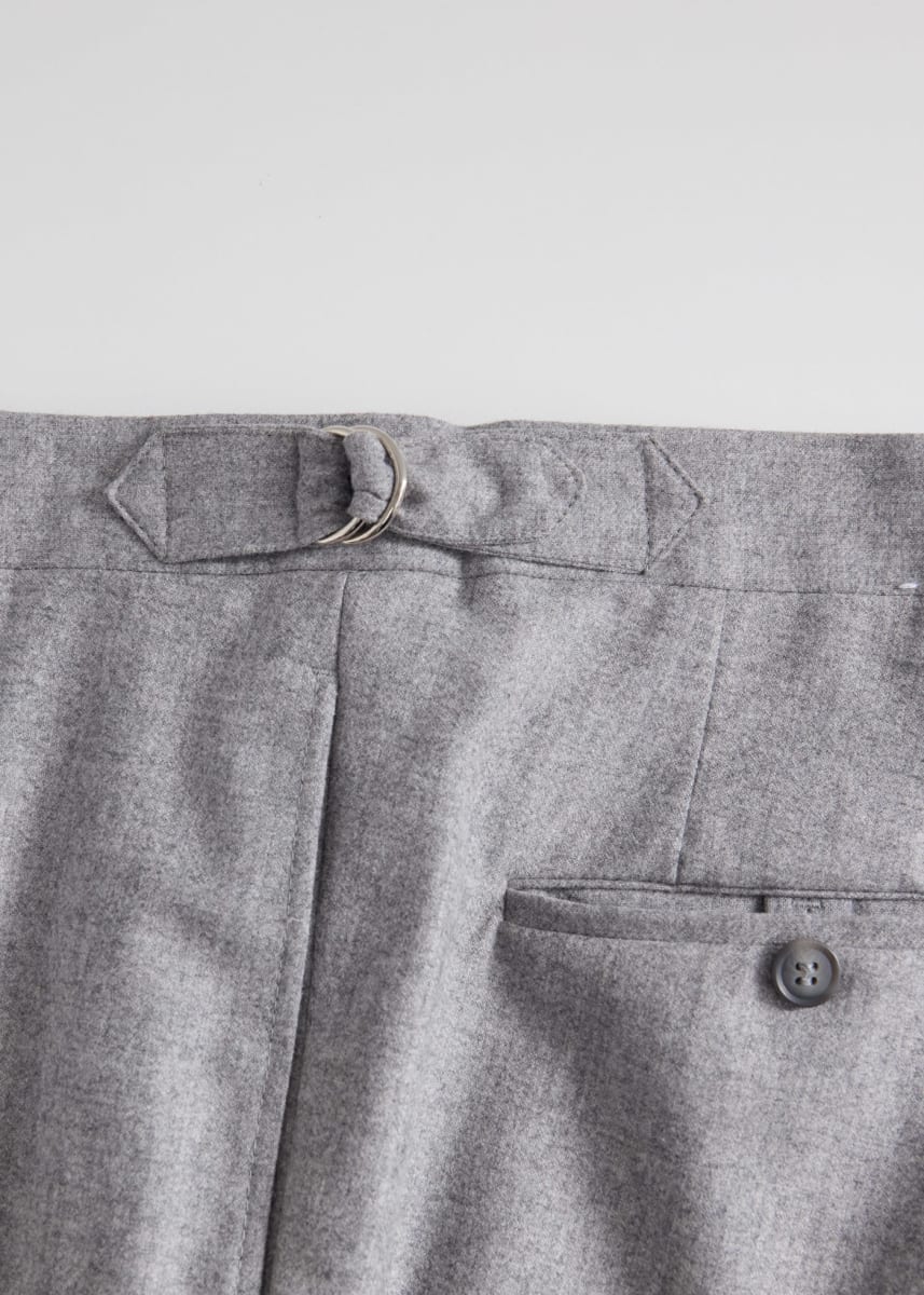 Wool Flannel Trouser - Light Grey