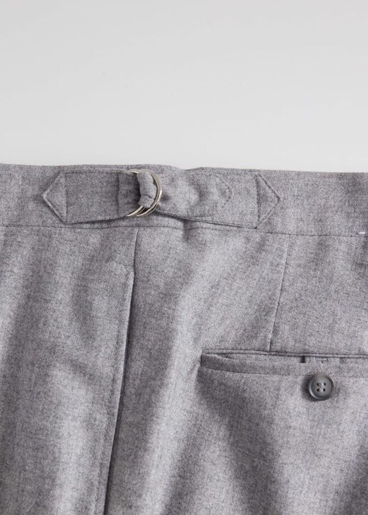 Wool Flannel Trouser - Light Grey