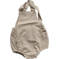 The Linen Overall Romper - Oatmeal