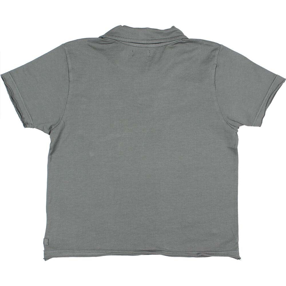 Polo Tee Shirt with Pocket - Graphite Tops Buho 