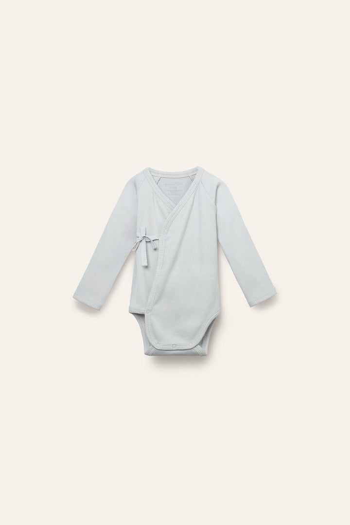 Organic Pima Cotton Kimono Baby Onesie - Light Blue