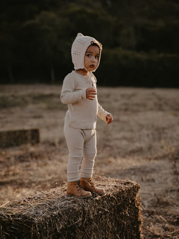 The Ribbed Legging Baby - Ecru